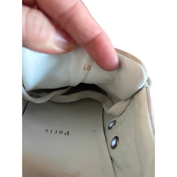 Christian Louboutin White/Cream Croc Embossed Leather Vieirissima Sneakers 38 8 - Picture 11 of 12